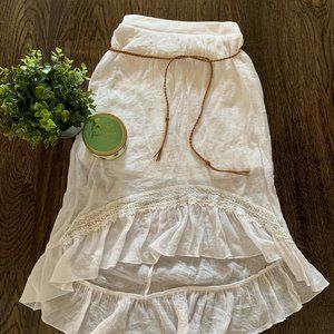 A-Symmetrical White Skirt by D-Signed